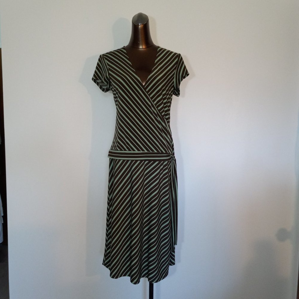 Drop waist, jersey, wrap dress, US women's size 8